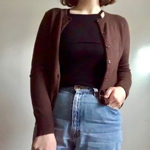 Brown 100% Cashmere Cardigan